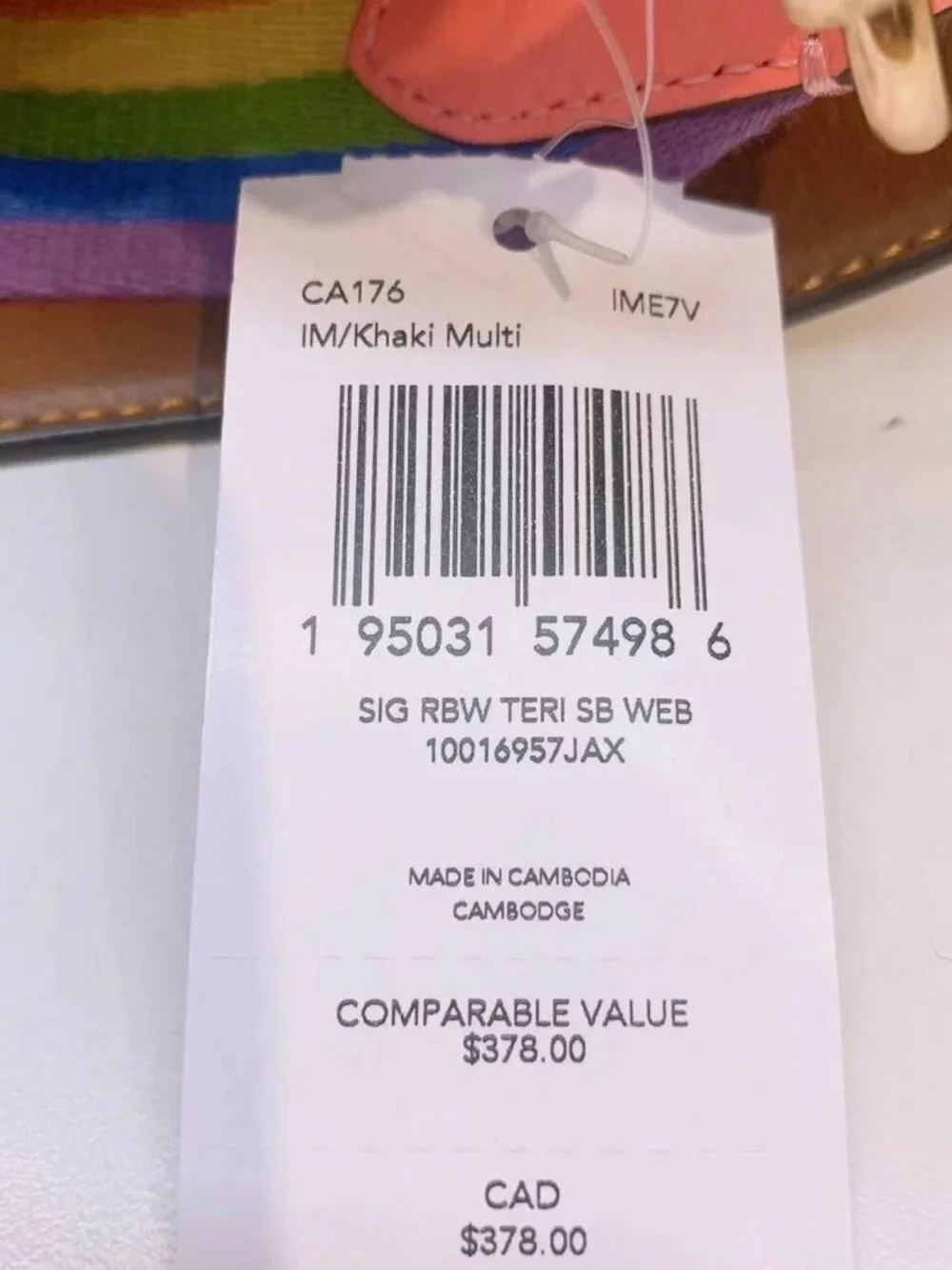 NWT Coach Teri Shoulder Bag In Rainbow Signature Canvas CA176